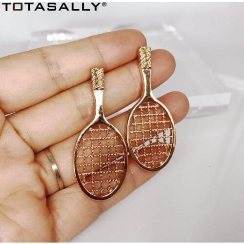 TOTASALLY Womens Sports Earrings Designer Alloy Tennis Racket Drop Earrings Fashion Girls Earring Gifts Accessories dropship
