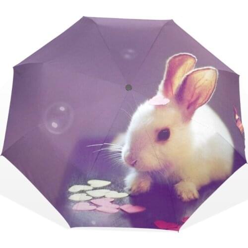 Girl Cute Rabbit Women Umbrella Waterproof Windproof Children Umbrella Anti UV Paraguas Female Rain Women Automatic Umbrella