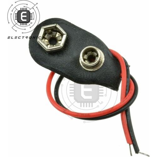 10PCS 9V I Type Clip-on Battery Connector Shell 2 Wired 9 Volt Battery Clip Connector Battery Holder For Arduino