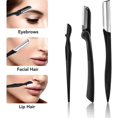 11pcs Eyebrow Trimmer Eyebrow Razor Kit Eyebrow Scissors Eyebrow Comb Razor for Face Tweezers Eyelash Eyelash Brush
