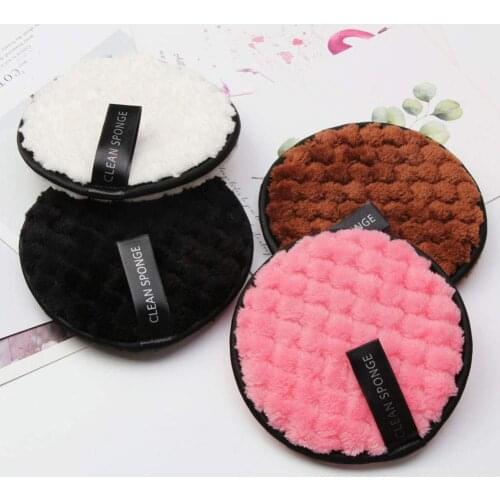 3/4/6pcs Reusable Cotton Puff Microfiber Soft Material Make Up Round Cloth Pads Remover Towel Face Cleansing Makeup Remover