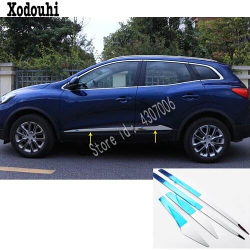For Renault Kadjar 2016 2017 2018 2019 Car Sticker Styling Detector Side Door Trim Strip Molding Bumper Frame Parts Panel 4pcs