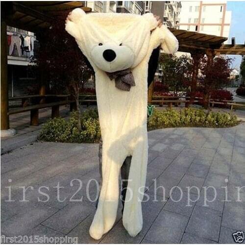 78'' 200CM White Big Plush Teddy Bear Skin Semi-Finished Products Toy Doll Lovely Gift Stuffed Animals Plush Doll