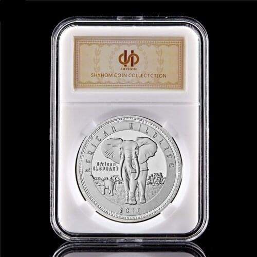African Souvenir Coin Zambia Wildlife 1000 Kwacha Elephant Silver Plated Animal Copy Rare Metallic Coin Collection W/PCCB