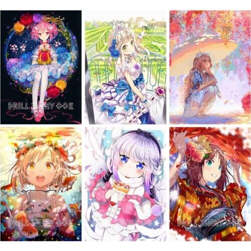 DIY Diamond Painting Cartoon Cute Girl Anime Beauty Diamond Mosaic Full Diamond Embroidery Diamond Accessories Room Decoration