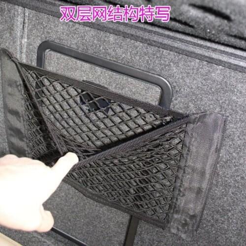 Car Box Storage Bag Mesh Net Bag Car Styling Luggage Holder Pocket Sticker Trunk Organizer Cargo Net Car Accessories Auto Parts