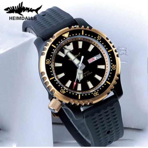 HEIMDALLR Unique Mens Diving Watch NH36A Sapphire Crystal Automatic Watch Panoramic Luminous 200M Waterproof Mechanical Watch