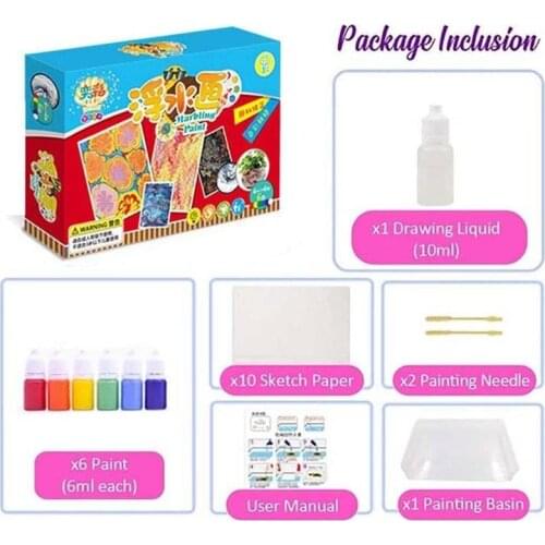Children Floating Painting Kit Diy Painting On Water Creative Art Set 2020new Marbling Painting Kit For Kids Educational Toys