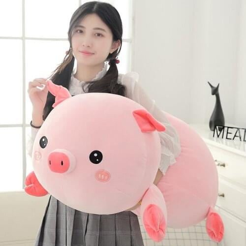 Dorimytrader kawaii pink pig doll plush toy girl sleeping pillow girlfriend birthday gift 35inch 90cm DY50546