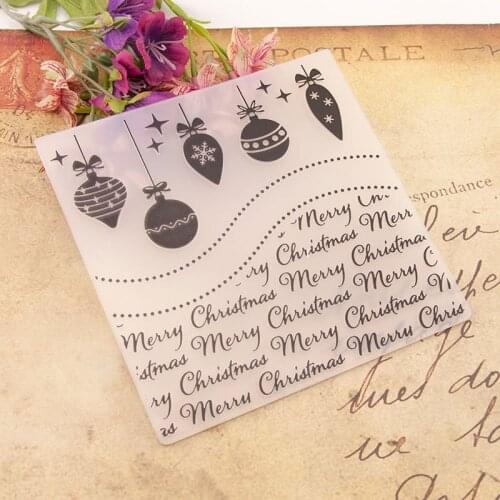 Embossing Folders Plastic for Scrapbooking DIY Template Fondant Cake Photo Album Card Making EM171 Christmas