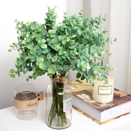 Artificial Green Simulation Fake Plant Eucalyptus Leaves Autumn Style Eucalyptus Home Christmas Wedding Decoration