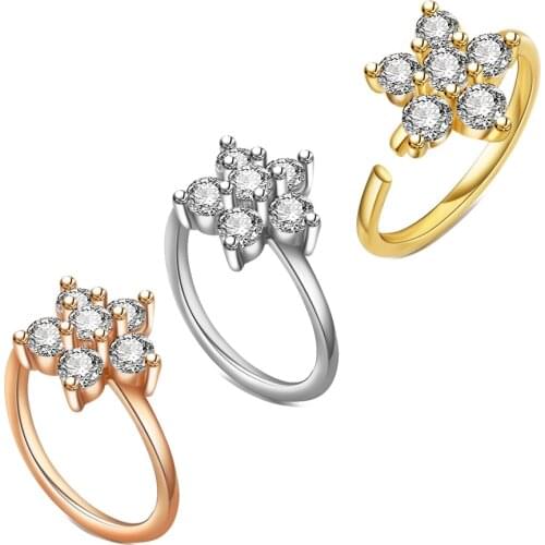 1PC Wholesale Fashion Nose Ring Piercing Hoop Nostril Flower Nose Pin 8mm Nipple Piercing Jewelry