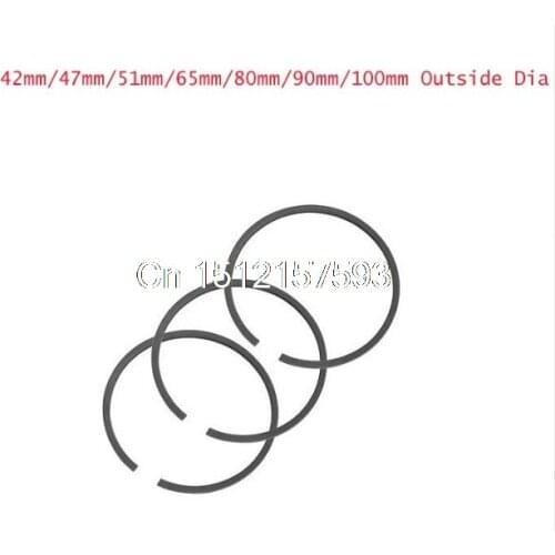 FREE SHIPPING 1set 42mm/47mm/51mm/65mm/80mm/90mm/100mm Outside Dia Piston Rings Set for Air Compressor