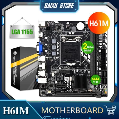 DAIXU Placa Mae LGA 1155 H61 Motherboard for Intel Core i7 i3 i5 DDR3 16GB HDMI VGA Main Board