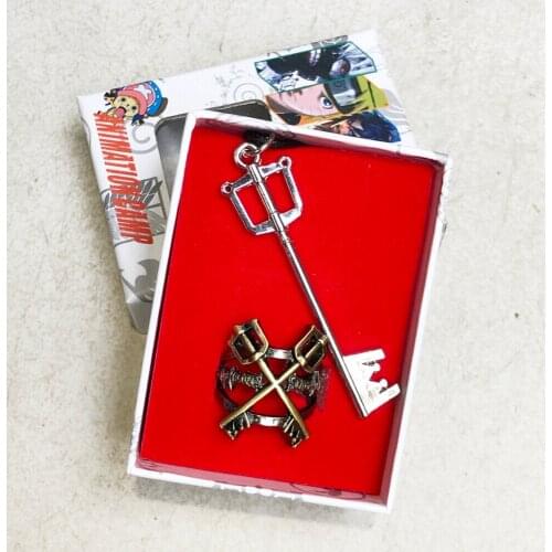 3style Kingdom Hearts logo Fashion Necklace & ring set pendant for gift