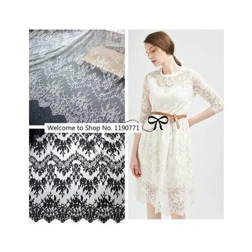 Soft Skin-friendly Wide Eyelash Lace Fabric Embroidered DIY Clothing Dress Hollow Shirt Accessories
