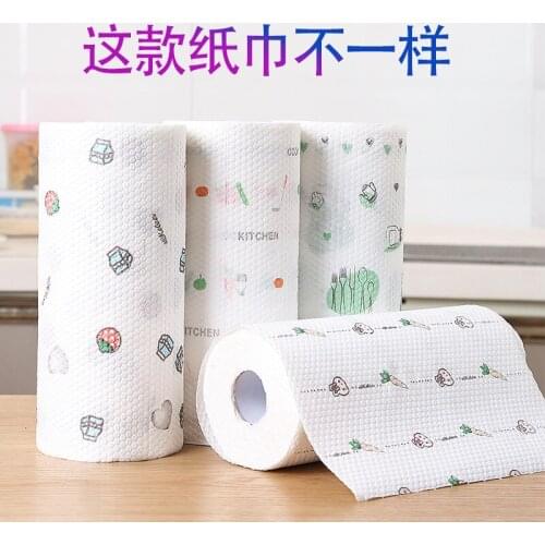 Lazy rag non-stick oil printing kitchen non-woven cloth wet and dry household disposable non-woven cloth cloth kitchen