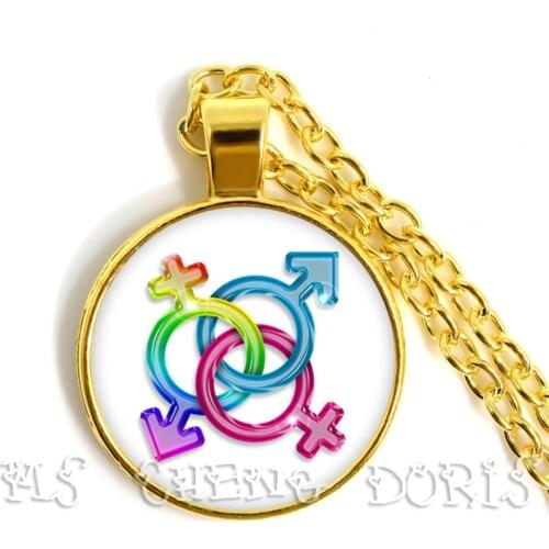 2019 New Fashion Glass Colorful Rainbow Flower Necklace Crystal Pendant Necklaces For Bisexual Lgbt Gay Pride Jewelry Gift