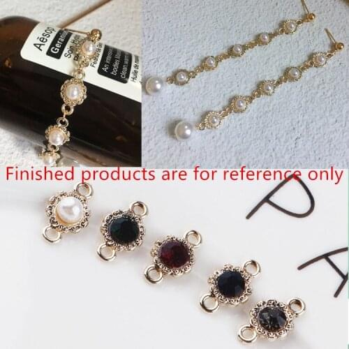 New arrived 50pcs/lot colorful rhinestone decoration alloy Retro double hanging rounds flowers shape floating locket charms