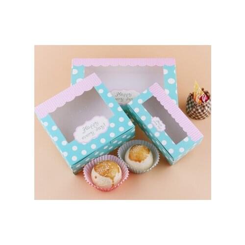 New Arrival Kraft Cookies Boxes with clear Window 10pcs/lot Cake Candy Boxes Favor Boxes For Party Guests