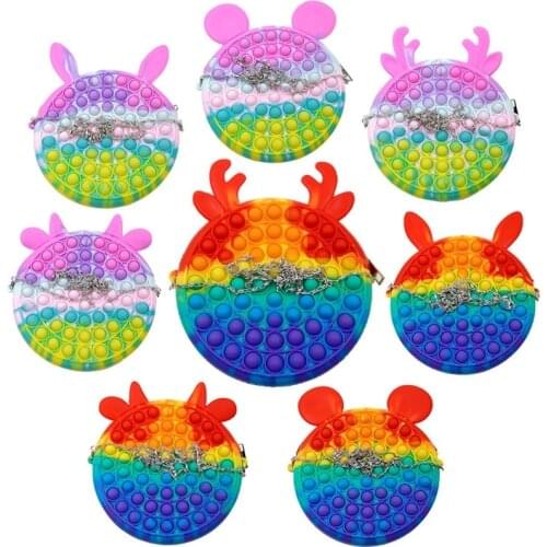New Fingertip Toys Push Bubble Pendant New Bag Hot Sale Adult Decompression Toys Children Anti-Stress Pop Its Handbag Bag Gifts