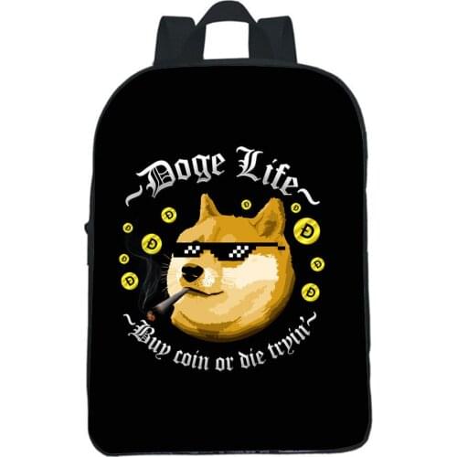 New Dogecoin Backpack Kindergarten Rucksack Boy Girl Bag Daily Small Bookbag Children Bags Cartoon Harajuku School Bags Mochila