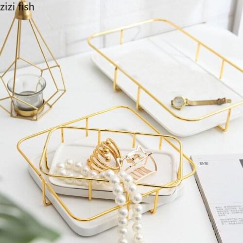 Solid Color Ceramic Trays Decorative Storage Tray Skin Care Product Cosmetic Jewelry Display Plates Dressing Table Storage Plate