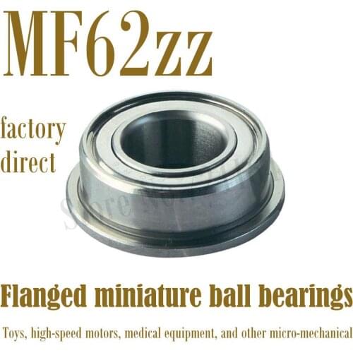 50PCS Free Shipping MF62ZZ Flanged bearing 2*6*2.5mm Miniature Ball Bearings Rc hobby,Toy,model, Motor,electric tools
