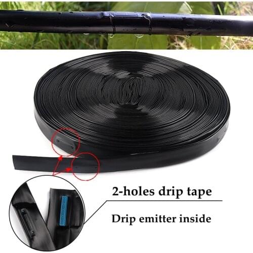 20~100M 16mm 2-Holes Micro Irrigation Rain Drip Tape Space 100/150/200mm Soaker Greenhouse Farm Watering Hose Patch Tape Hose