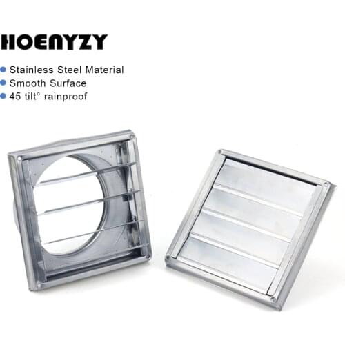 100/125/150mm Stainless Steel Air Vent 4" 5" 6" Duct Grill Wall Square Tumble Extractor Ventilation Cover Fan Outlet Bathroom