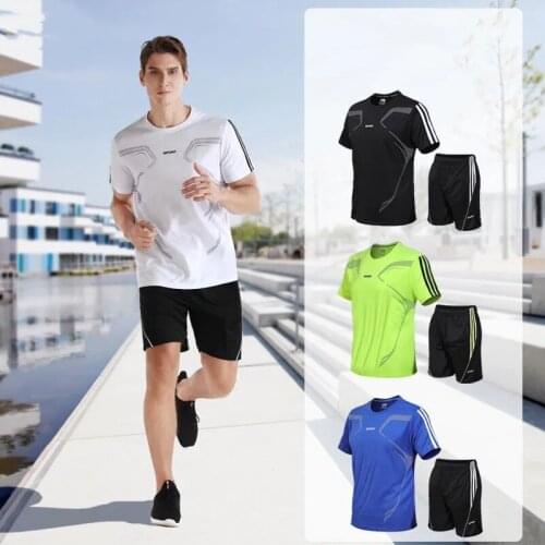 Mens Tracksuit Summer Clothes Sportswear Two Piece Set T Shirt Shorts Brand Clothing Male Sweatsuit Sports Suits tracksuit men