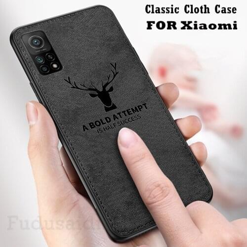 Classic Cloth Case for Xiaomi Mi 10 Lite 10T 9T A1 A2 Redmi 8A 9AT 9C Note 6 7 8 9 Pro 8T 9S Soft Cover 3D Relief Elk Deer Shell