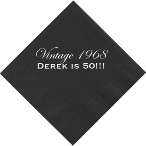 Vintage Birthday Personalized Napkins-40th Birthday - 50th Birthday - 60th Birthday Custom Birthday Napkins milestones birthday