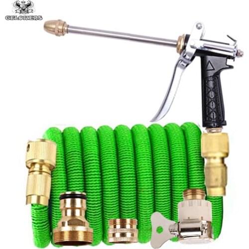 Retractable garden hose magic garden watering hose adjustable nozzle eu high pressure strong water pipe laundry room system
