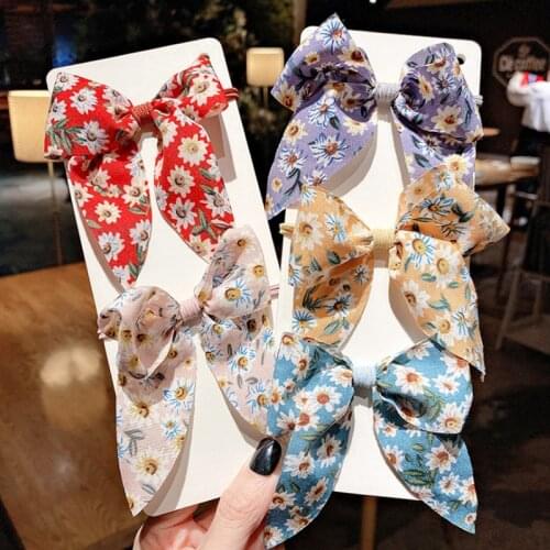 Women Hair Scrunchie Bows Bohemian Print Elastic Hair Bands for Women Girls Headband Hair Ties Ponytail Holder Hair Accessories