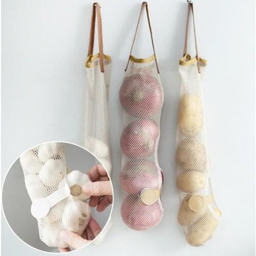 1pc Kitchen Vegetable Onion Potato Storage Hanging Bag Storage Waste Holder Garbage Garlic Ginger Trash Mesh Holder