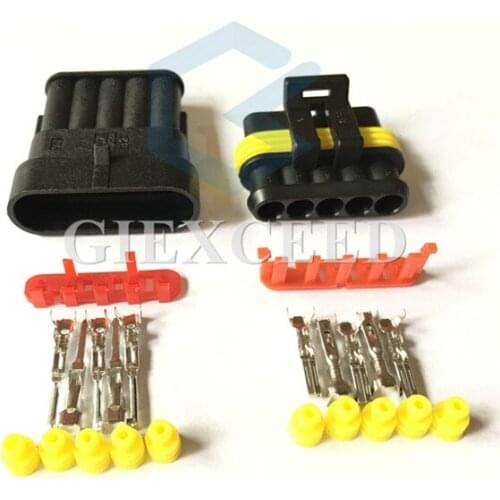 2 Sets 5 Pin 282089-1 282107-1 Superseal Auto Female Male Plug Auto Plastic Cable Socket For Cars