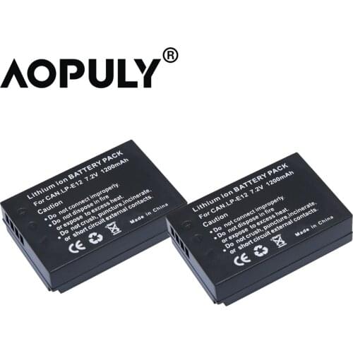 2Pcs 7.2V 1200mAh LP-E12 LPE12 LP E12 Rechargeable Camera batteries for Canon EOS M M2 100D EOSM EOSM2 EOS100D X7 Rebel SL1