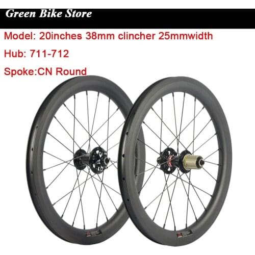 20inch carbon road wheels bmx bike rim 406 clincher 38mm 25mm width ,3k /ud matte finish folding bicycle wheel for sale