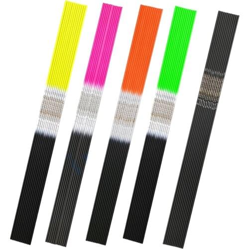 5-Colors Spine500-1000 30" Archery Carbon Arrows Shaft Compound Recurve Bow Longbow Hunting 12PCS