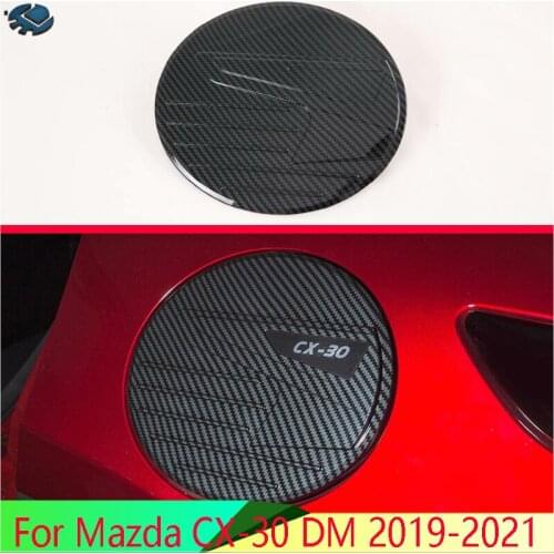 For Mazda CX-30 DM 2019-2021 Car Accessories Carbon Fiber Style fuel tank cap cover car-styling trim oil fuel cap protective