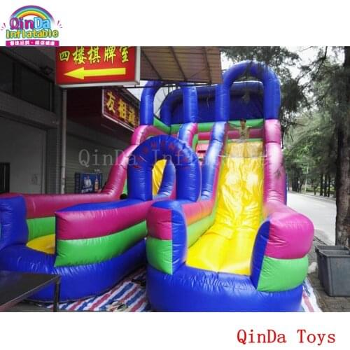 Free portable air blower 8.3*4.6*5.1m inflatable yard turkey slide, 2 lanes inflatable slip n slide with 0.5mm pvc