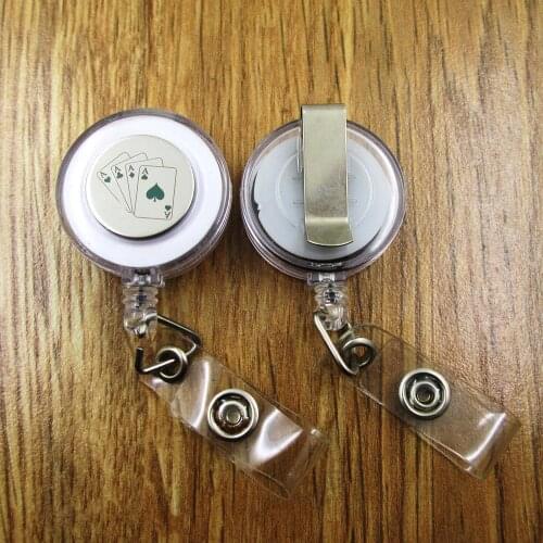 Poker Cards ID Badge Reel gift for him/her friend family retractable recoil id badge holder work fun