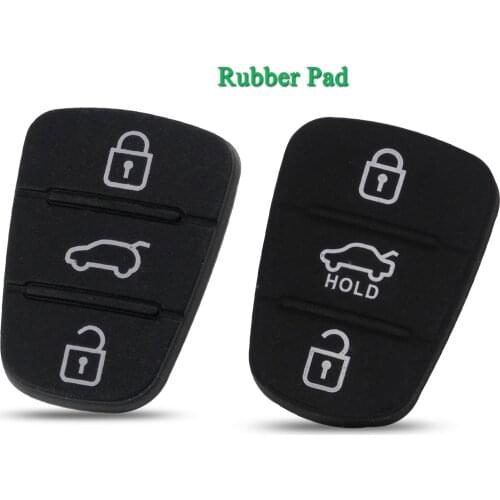 Bilchave 10pcs 3 Buttons Rubber Pad Replacement Flip Remote Car Key Shell Button Skin For Hyundai I30 IX35 Kia K2 K5