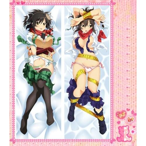 Anime Cartoon Senran Kagura Bolster Hugging Peach Skin 2 Way Pillow Case Pillow Cover Pillowcase Gift 78054