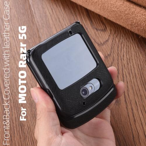 Luxury Genuine Leather Case For Moto Razr 5G Case For Motor Razr Case actual pictures new products For Razr Case