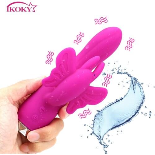 IKOKY Butterfly Vibrator Clitoris Stimulator 10 Speeds G-spot Massager Dildo Silicone Sex Toys For Women Female Masturbator
