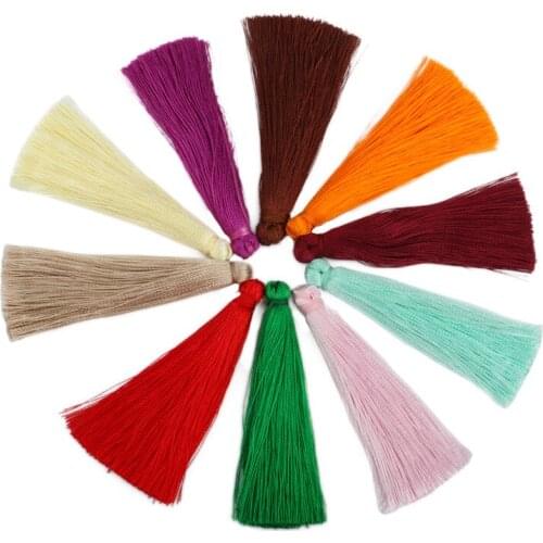 JAKONGO Colorful Silk Satin Tassel Pendant for Making Earrings Charms DIY Jewelry Accessories About 67mm