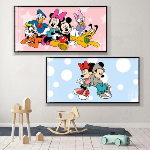 Canvas Paintings Mickey Minnie Mouse Posters and Prints Disney Cartoon Wall Art Pictures for Living Anime Room Home Decoration