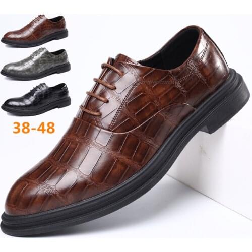 Classic Business Mens Dress Shoes Fashion Elegant Formal Wedding Shoes Men Lace Up Office Oxford Shoes for Men Black